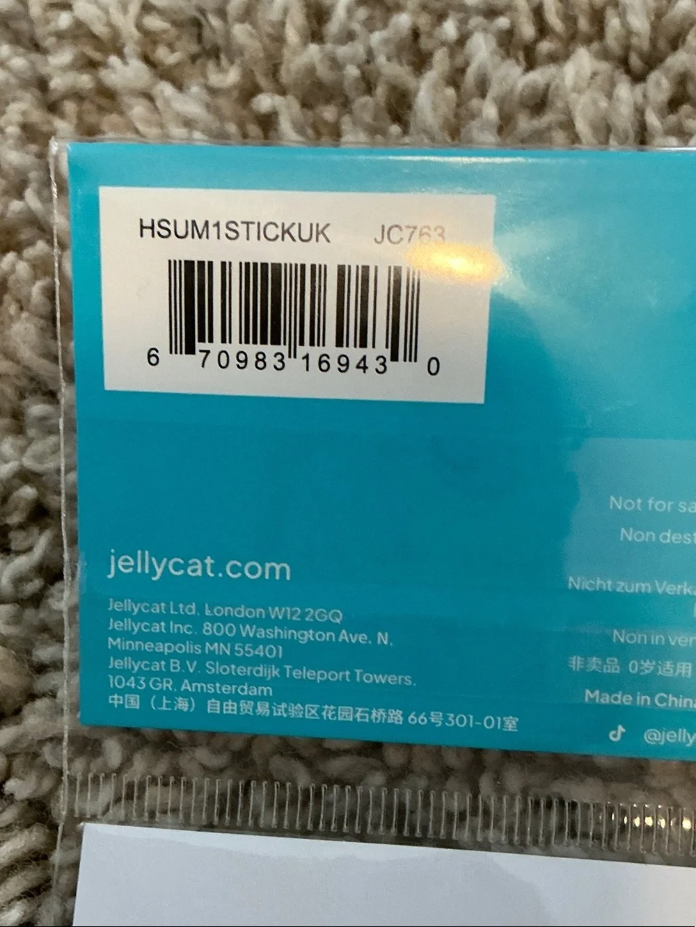 Jellycat Sticker Sheet — Turquoise Blue Border with Multicolored Cute Characters